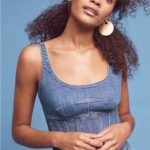 Maeve Anthropologie denim jean corset rank top size 2